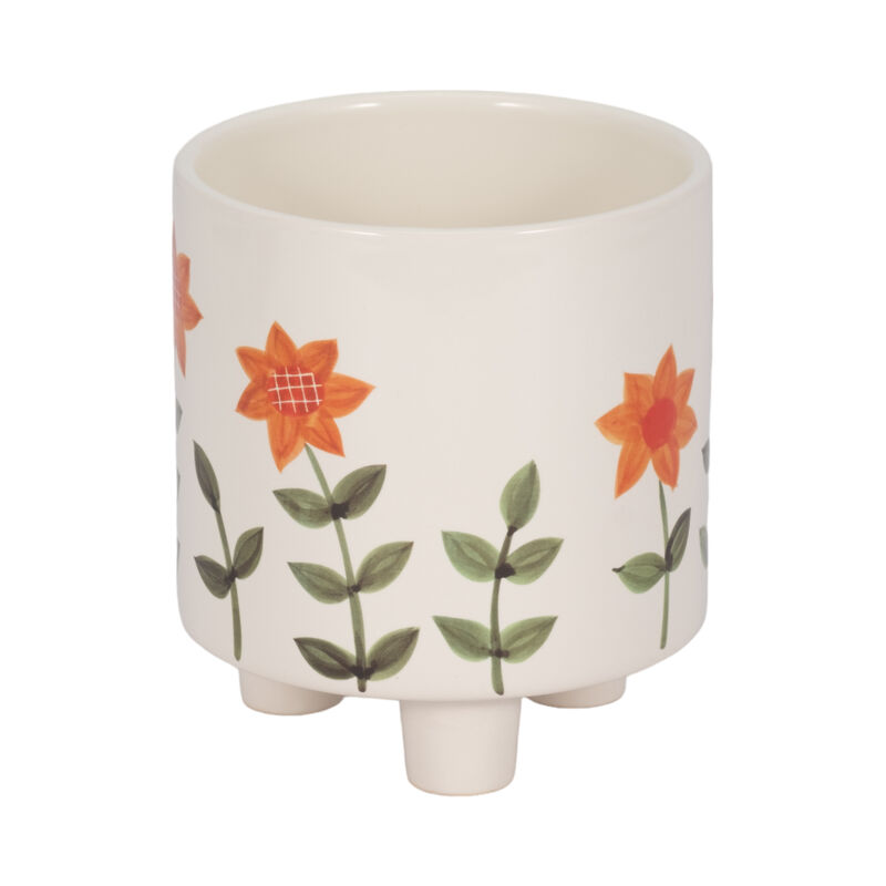 6" Footed Hand Painted Planter