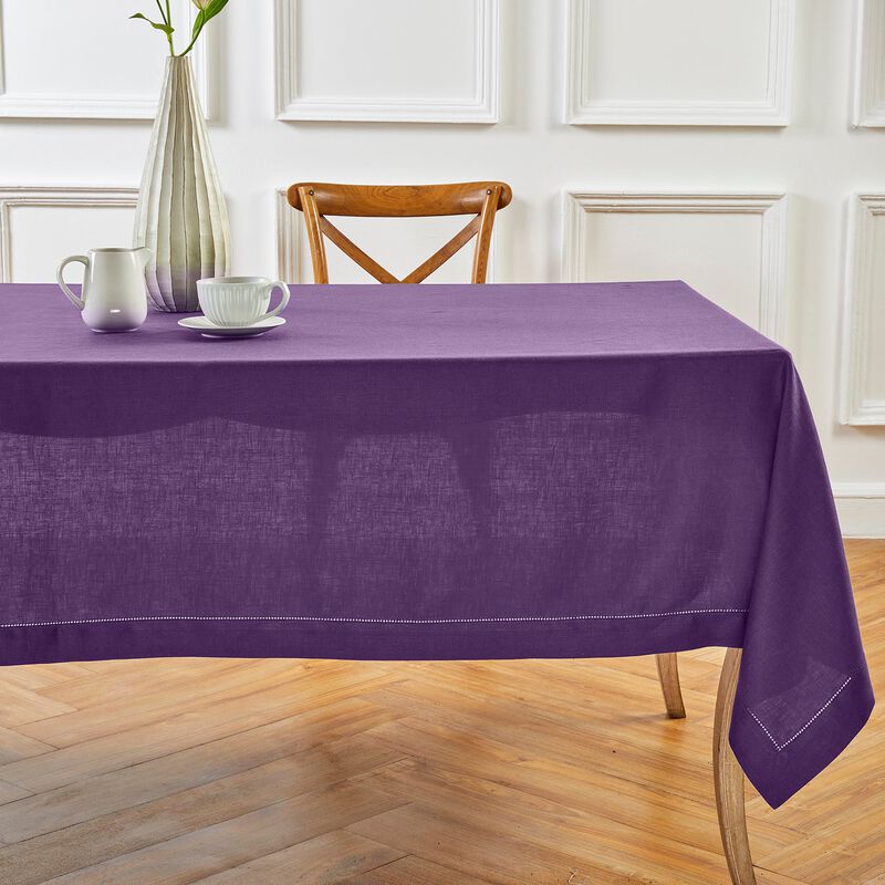 Solino Home 100% Pure Linen Tablecloth | Classic Hemstitch