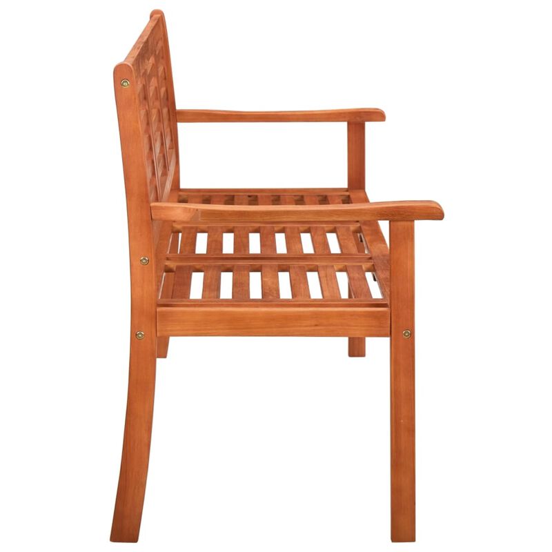 vidaXL 3-Seater Garden Bench with Cushion 59.1" Solid Eucalyptus Wood