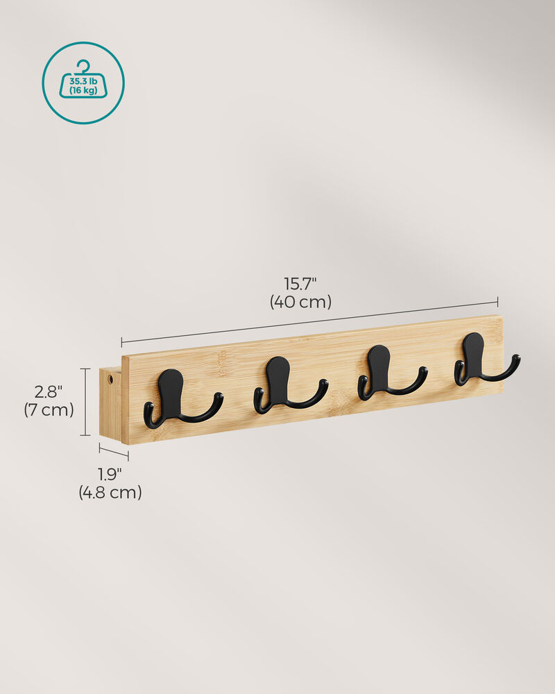 Wall-Mounted Coat Rack for Space-Saving Entryway Organization