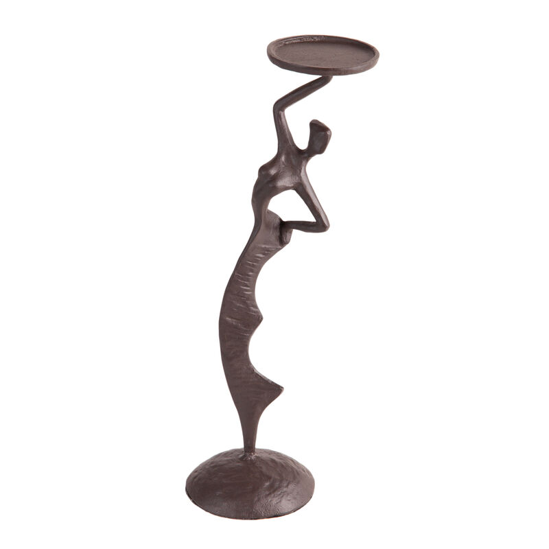 Fancy Lady Cast Iron Sculpture Candle Holder
