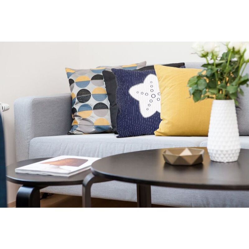 Hivvago Set of Two Blue and White Starfish Throw Pillows