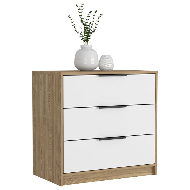 3 Drawers Dresser Maryland, Bedroom, White / Pine