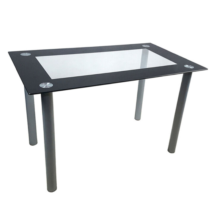 Contemporary Tempered Glass Dining Table, Perfect for Modern Dining Rooms