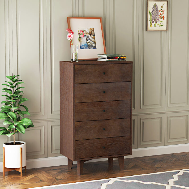 Real Wood Storage Cabinet with Retro Handle