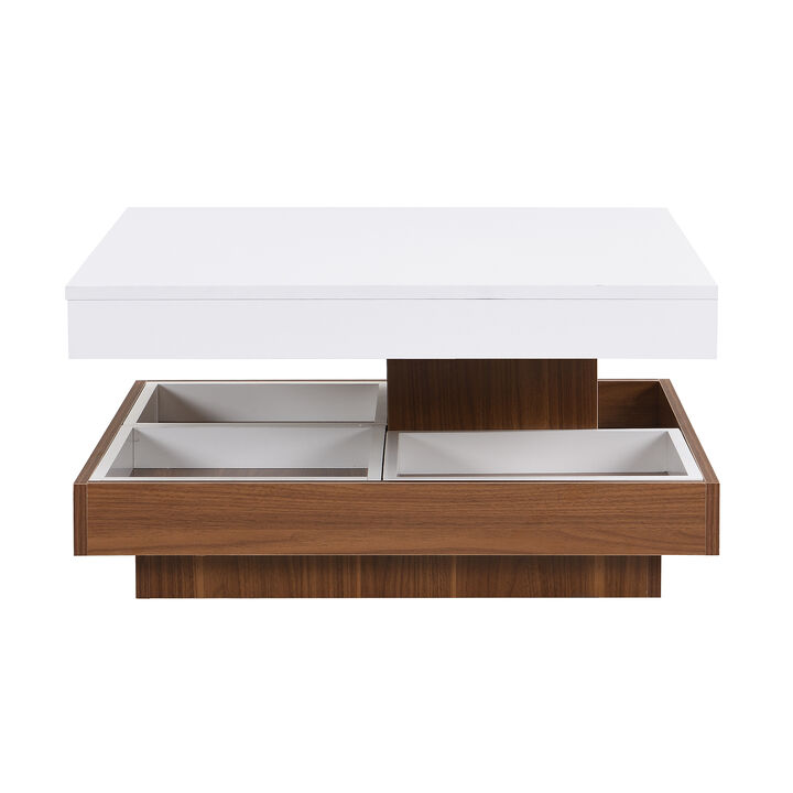 Merax Modern Square Rotating Coffee Table