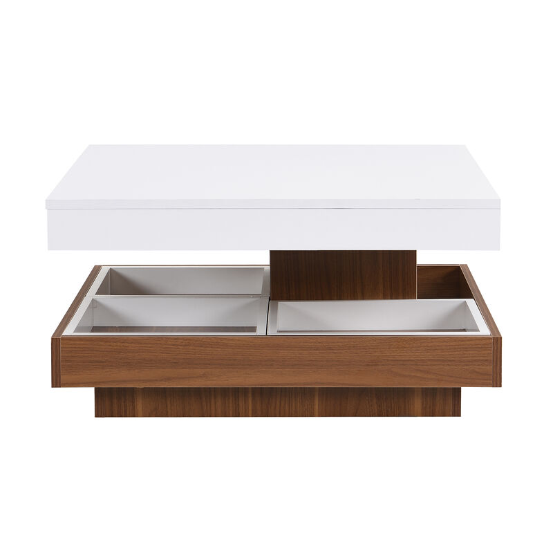Merax Modern Square Rotating Coffee Table