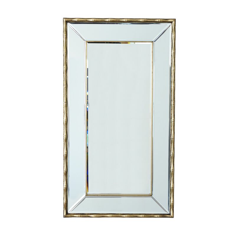 Bamboo Mirror - Brass