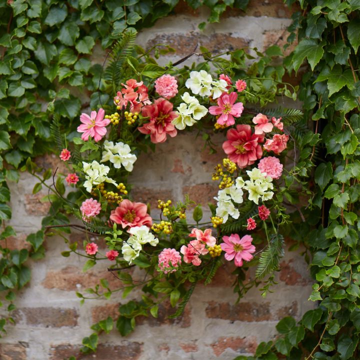 Cosmos and Berry Wreath – Bright and Cheerful Floral Décor for Home, Door, or Seasonal Display