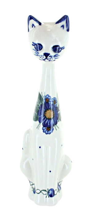 Blue Rose Polish Pottery Lavender Fields Medium Cat
