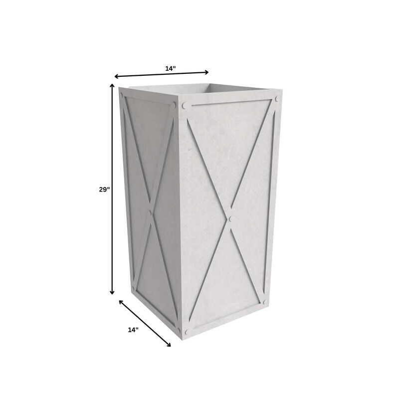 LeisureMod Papyrus Series Rectangle Fiberstone and MgO Clay Planter
