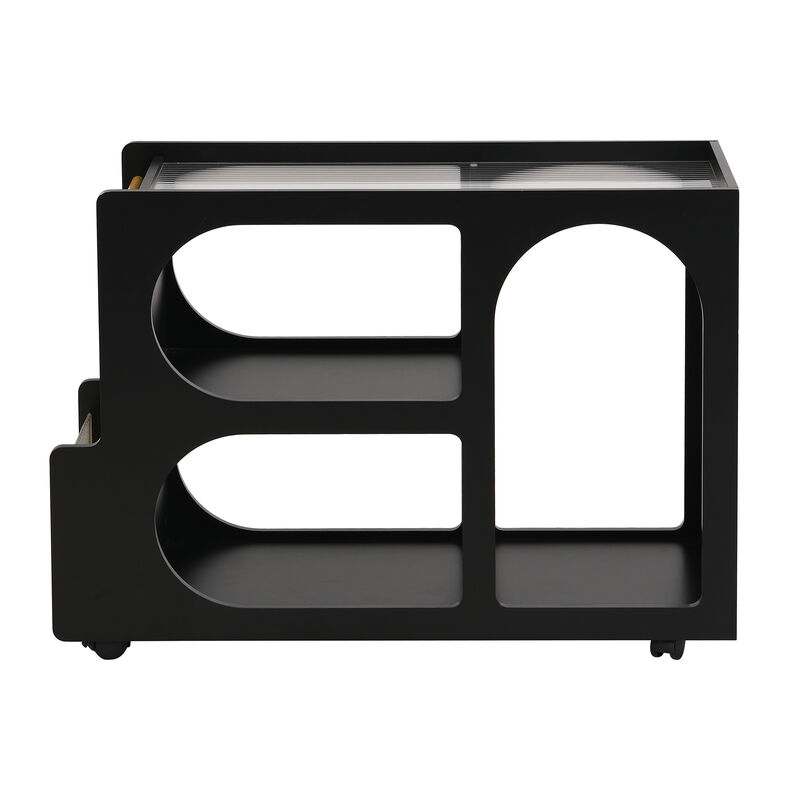Merax Mobile End Table with Lockable Wheels
