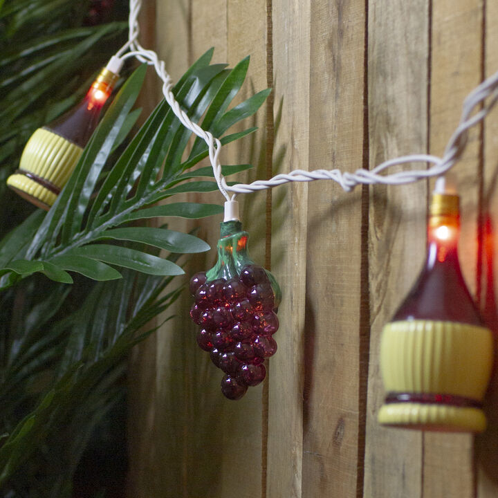 10-Count Grape and Wine Bottle Novelty String Christmas Light Set  7.5ft White Wire