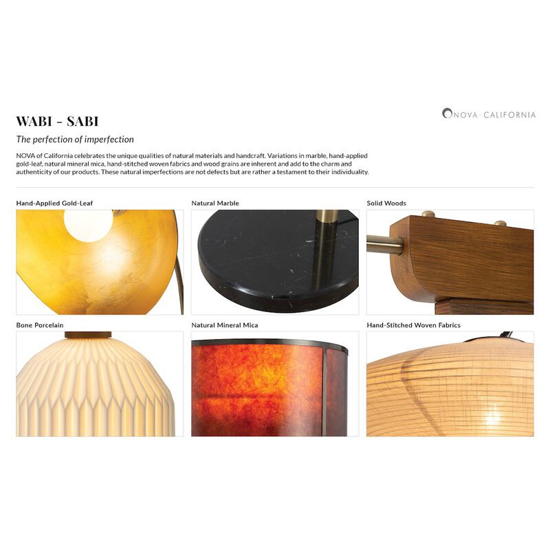 NOVA OF CALIFORNIA Luna Bella Arc Floor Lamp - White/Gold Leaf