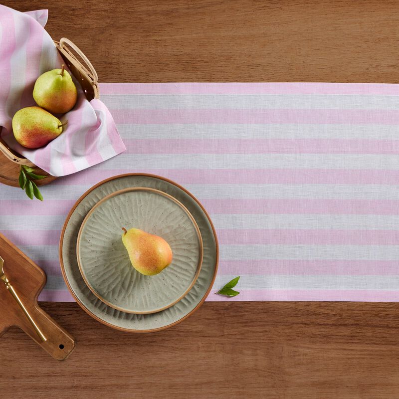 Solino Home 100% Pure Linen Table Runner 14 x 48 Inch | Sorrento Stripe