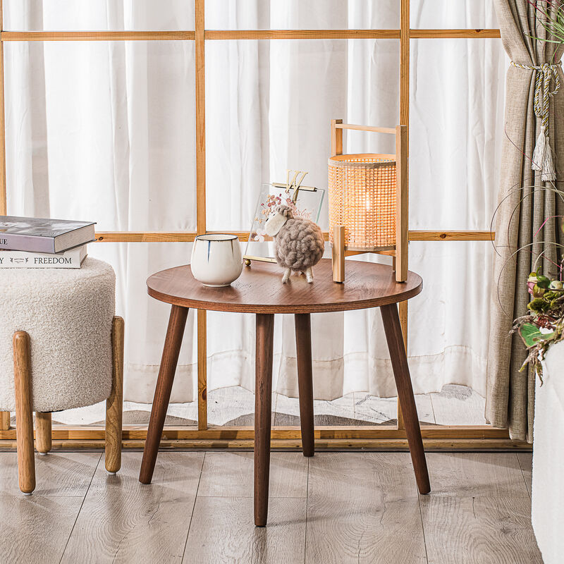 Table Appoint End of Sofa Wooden Round Furniture
