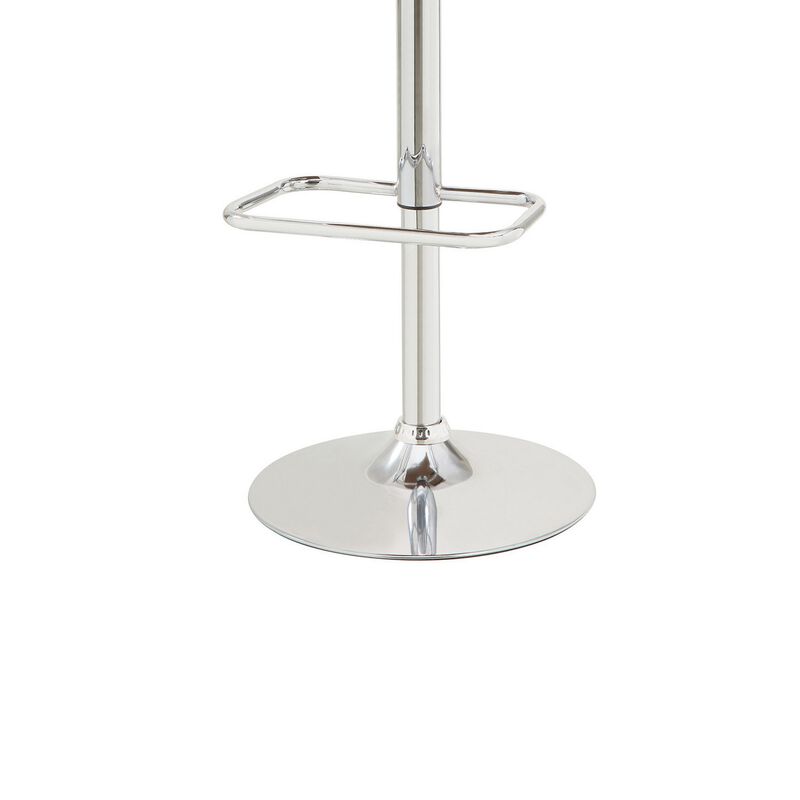 Contemporary Small Back Adjustable Bar Height Stool, Black & Walnut-Benzara