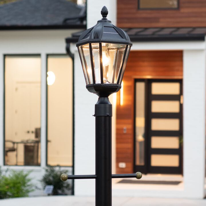 Gama Sonic Royal Bulb Solar Outdoor Post Light GS-98B-F-BLK - Black Finish