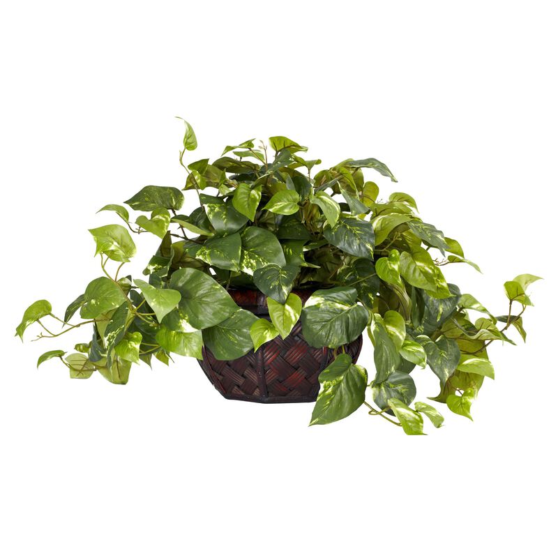 Hivvago Pothos w/Decorative Vase Silk Plant (Same as 6635)