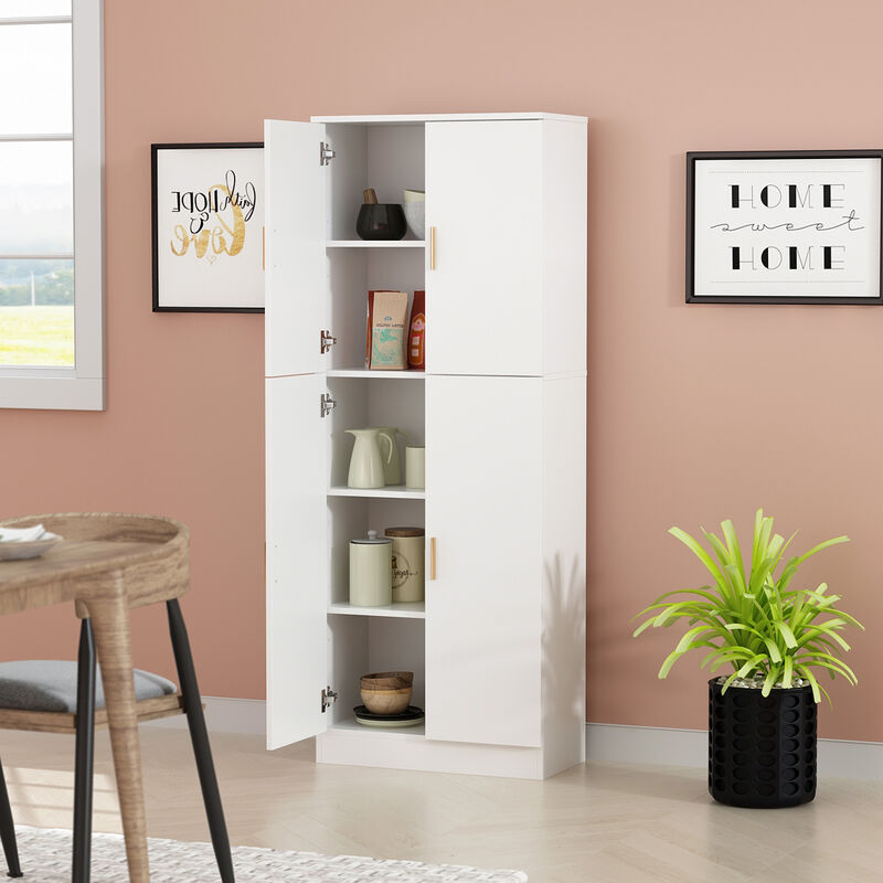 White Wooden Accent Bookcase, Sideboard, Storage Cabinet