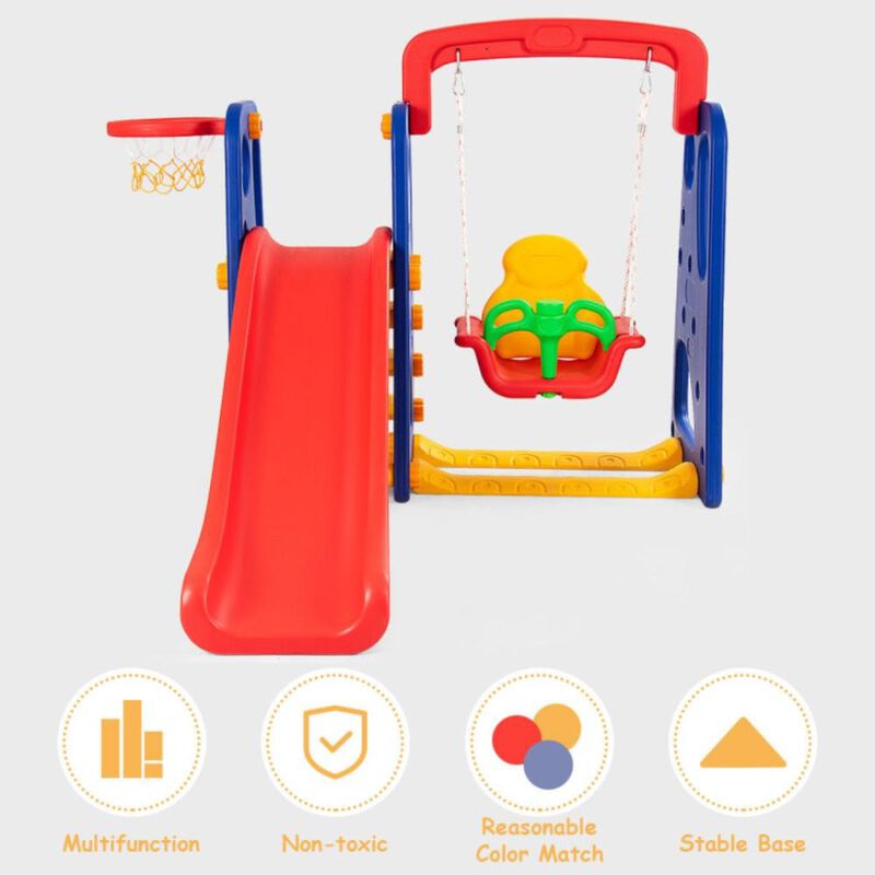Hivvago 3-in-1 Junior Children Climber Slide Playset