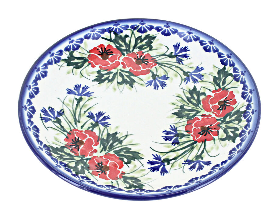 Blue Rose Polish Pottery Forget Me Not Dessert Plate