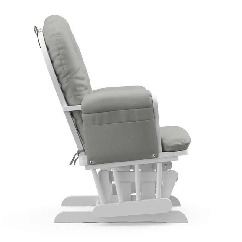 Storkcraft Hoop Glider and Ottoman - White with Light Gray
