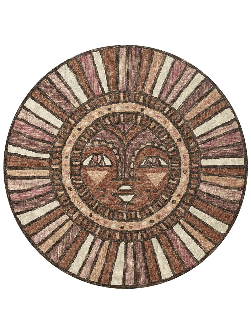 Ayo AYO02 Berry/Spice 3' x 3' Round Rug