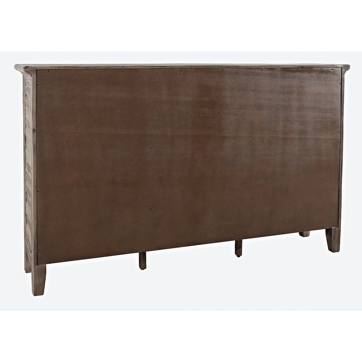 Jofran Rustic Shores 70 Coastal Distressed Acacia Six-Door Accent Cabinet