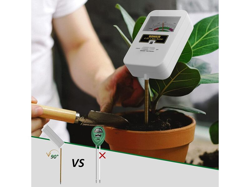SONKIR Soil Moisture Meter, 4-in-1 Soil Ph Meter, Soil Tester for Nutrients