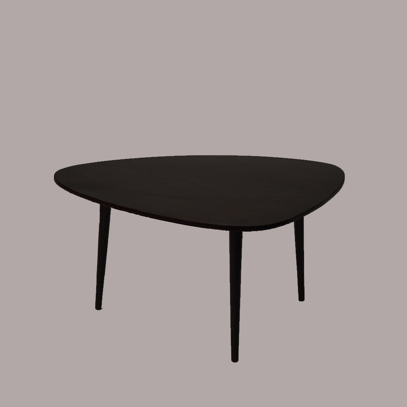 Handmade Eco-Friendly Modern Wood Light Walnut Drop Shaped Coffee Table 3' From BBH Homes