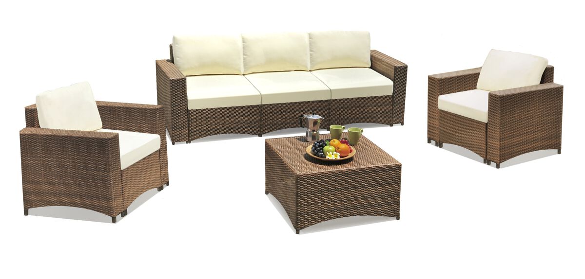 Studio Shine Collection 3-Seater sofa, 2 Armchairs and coffee table conversation set