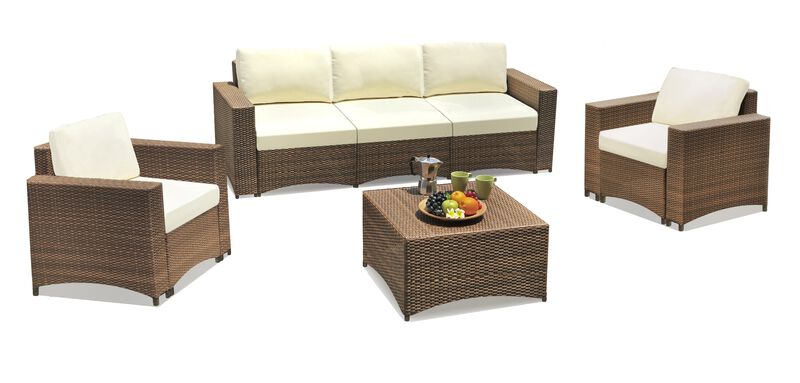 Studio Shine Collection 3-Seater sofa, 2 Armchairs and coffee table conversation set