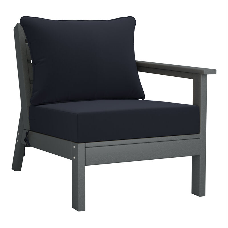 WestinTrends Outdoor Patio HDPE Sectional Sofa with Patio Cushions