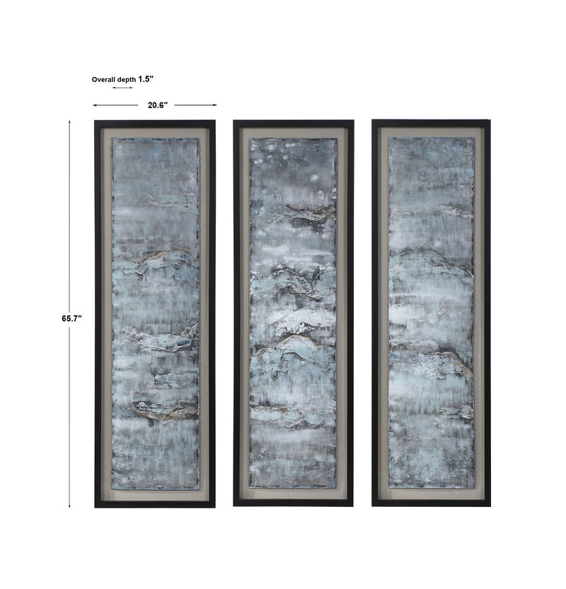Ocean Swell Painted Metal Art (Set of 3)