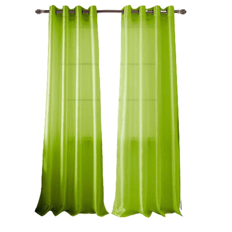Olivia Gray Nancy Elegant Faux Silk Grommet Curtain Panel - Easy to Install Machine Washable Polyester Curtain Panels - 54 x 63-inch each - Aqua