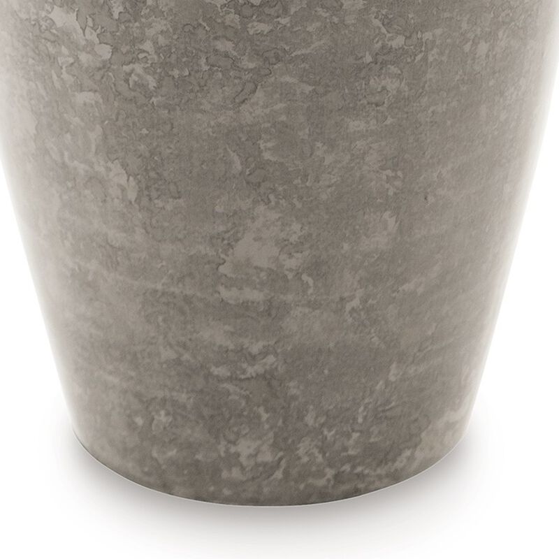 Lery Flower Vase Home Decor, Tapered Neck, High Gloss Gray Metal Finish - Benzara