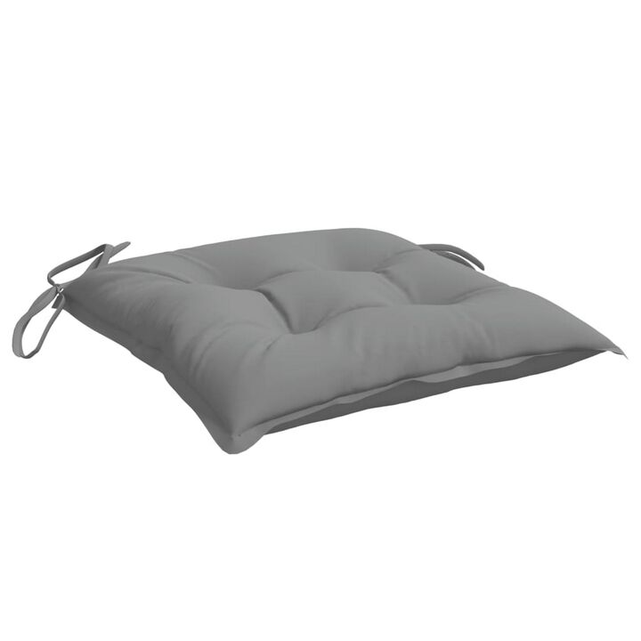 Kia Outdoor Cushion For Set of 2, Square Gray Oxford Fabric - Benzara