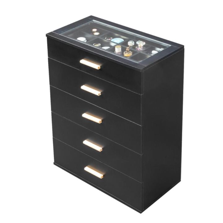 Drawer Cabinet with RGB Lights Modern Storage Cabinet with LED Lighting for Home or Office