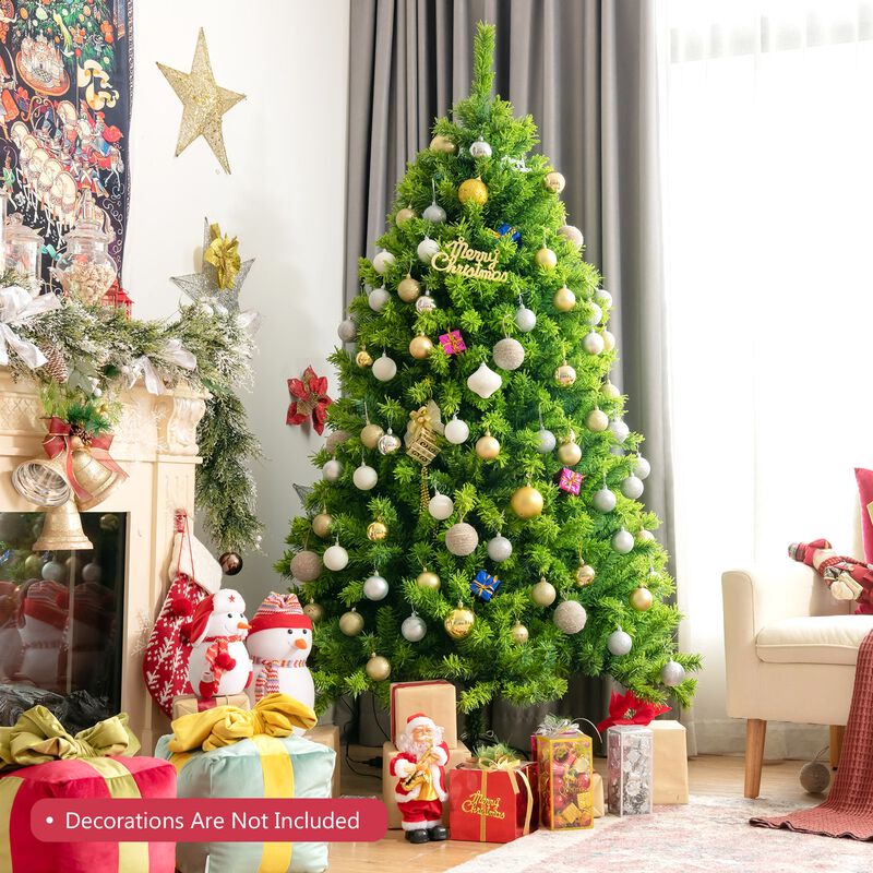 Snow Flocked Artificial Christmas Tree with Metal Stand