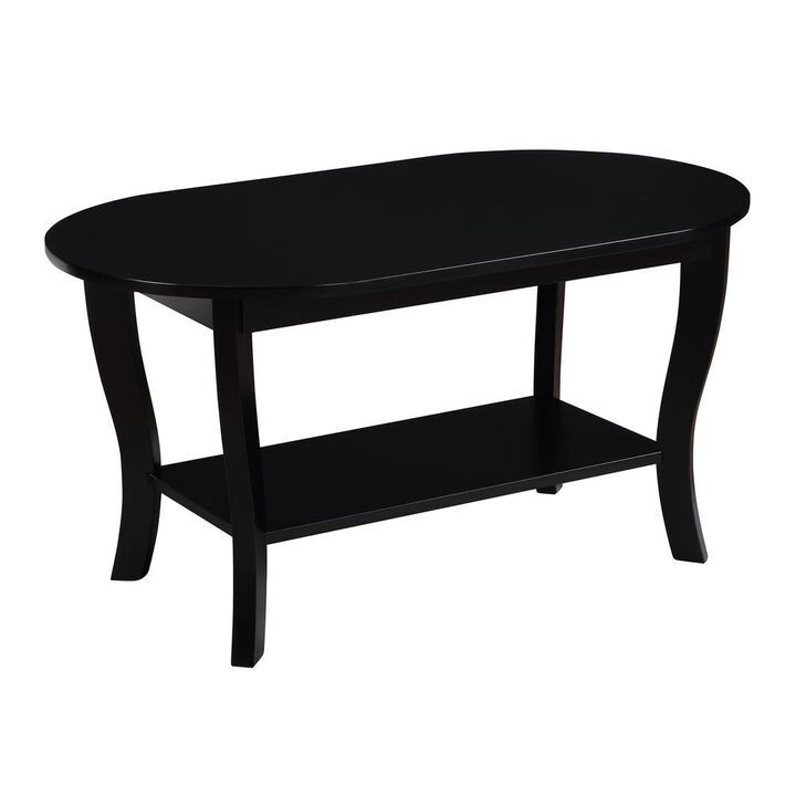 Convenience Concepts American Heritage Oval Coffee Table with Shelf
