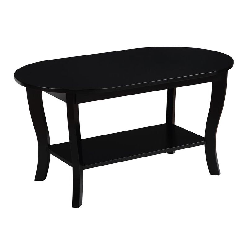Convenience Concepts American Heritage Oval Coffee Table with Shelf