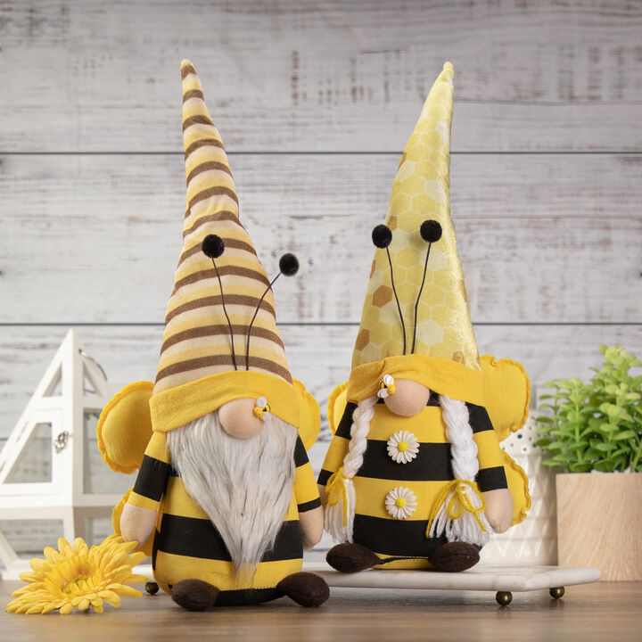 18.5" Black and Yellow Bumblebee Boy Springtime Gnome Figure