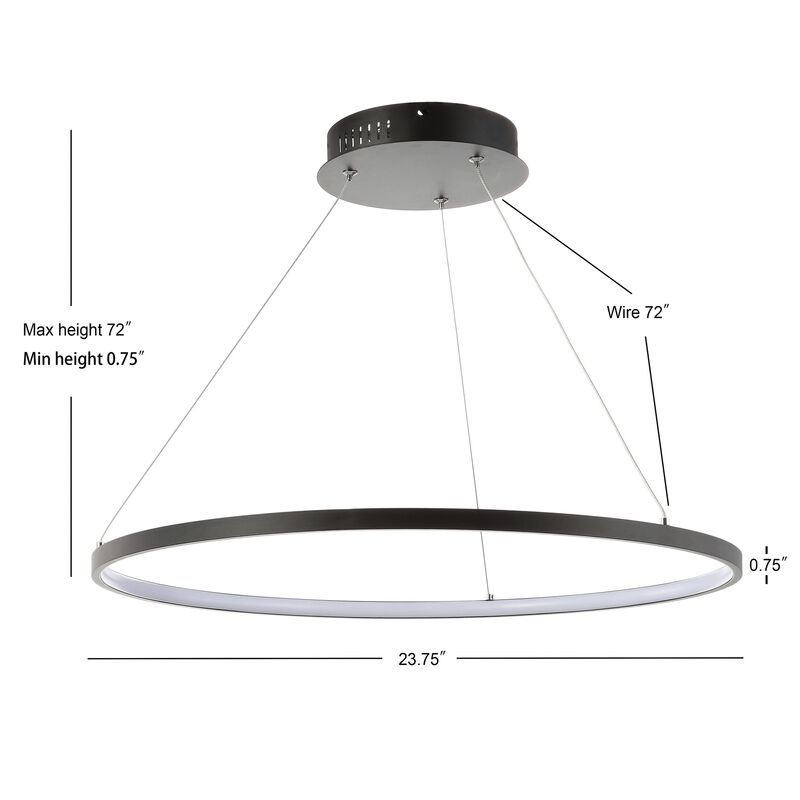 Brice 23.75″ Modern Contemporary Iron Integrated LED Pendant