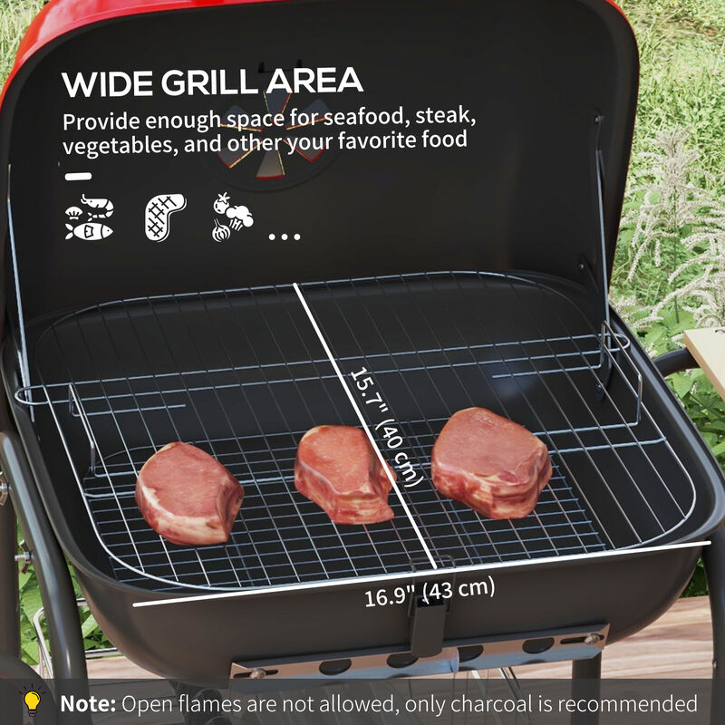Streamdale Outsunny 24" Portable Charcoal Grill