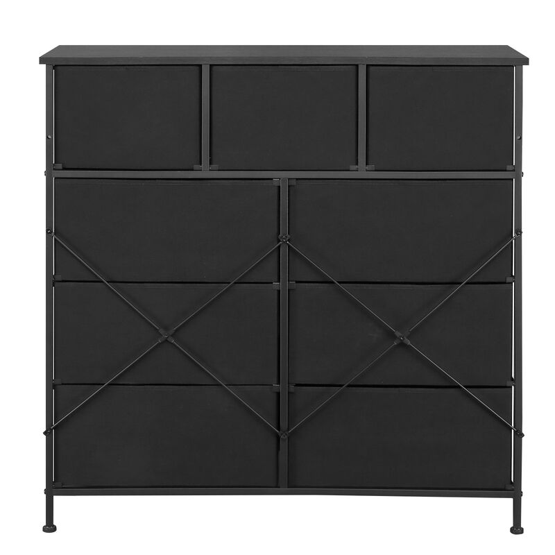 9-Drawer Storage Cabinet 6 Large & 3 Small Non-Woven Fabric Drawers for Bedroom & Closet Organization