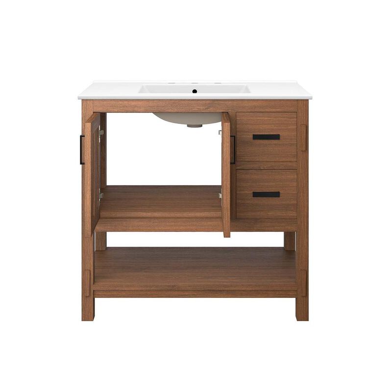 Modway Ashlyn 36” Wood Bathroom Vanity