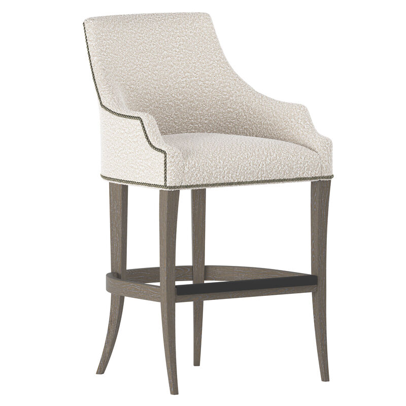 Keeley Fabric Bar Stool with Brown Legs