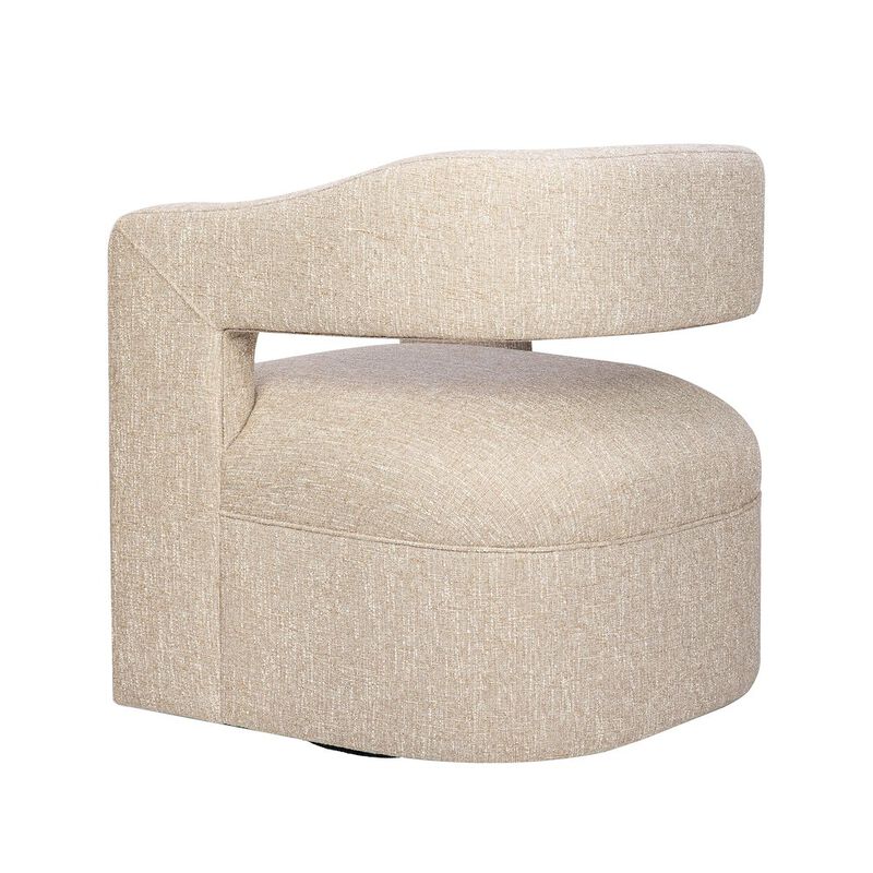 Jofran Lexy Modern Sculpted Curved Upholstered Swivel Accent Chair