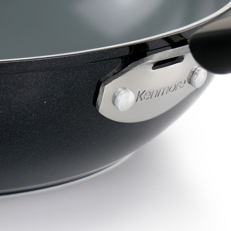 Kenmore Arlington 11 Inch Nonstick Aluminum Wok in Black Diamond